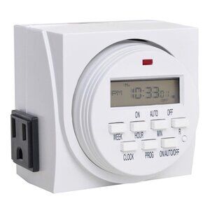 Digital Electric Programmable Timer Weekly with Dual Outlet Indoor Timer FD60-U6
